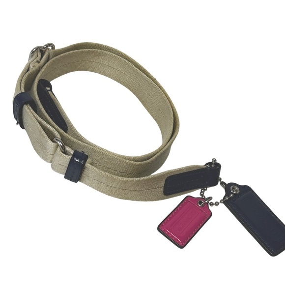 Authentic Coach Crossbody Strap and Two FOBs Patent Leather and Canvas - Picture 7 of 9